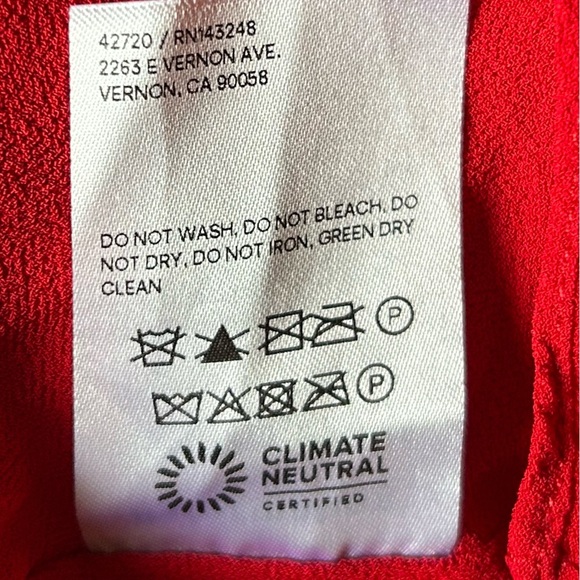 Reformation Maves Bridesmaid Satin Mini Dress Cherry Red Off-Shoulder Sz S - Picture 14 of 16